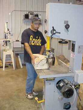 WSSI employee at bandsaw